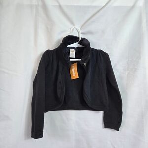 Gymboree Girl Black All Dressed Up Long Sleeve Faux Fur Dressy Knit Shrug 3T NWT